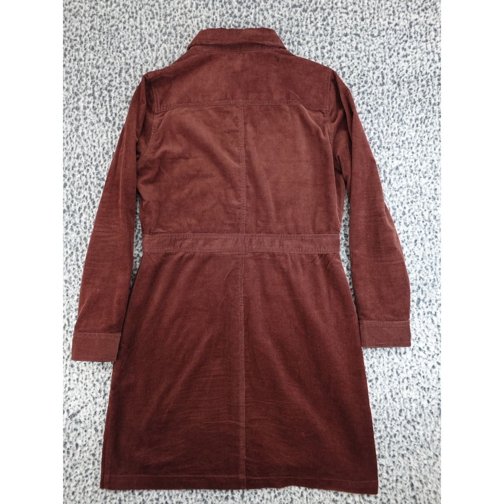 UNTUCKit Cora Dress Womens 10 Brown Burgundy Corduroy Button Front 42166 - Picture 12 of 13